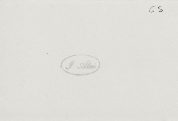 An image from the Done.Book. Back of a Gavagnin’s picture. The ‘I Alvi’ stamp is visible.